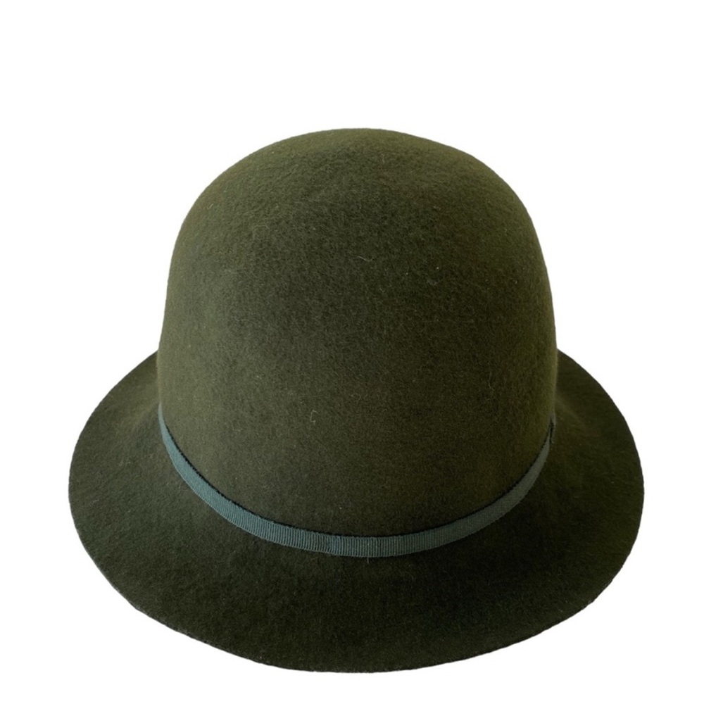 J. Crew Italian Wool Felt with Grosgrain Detail Hat Olive Green